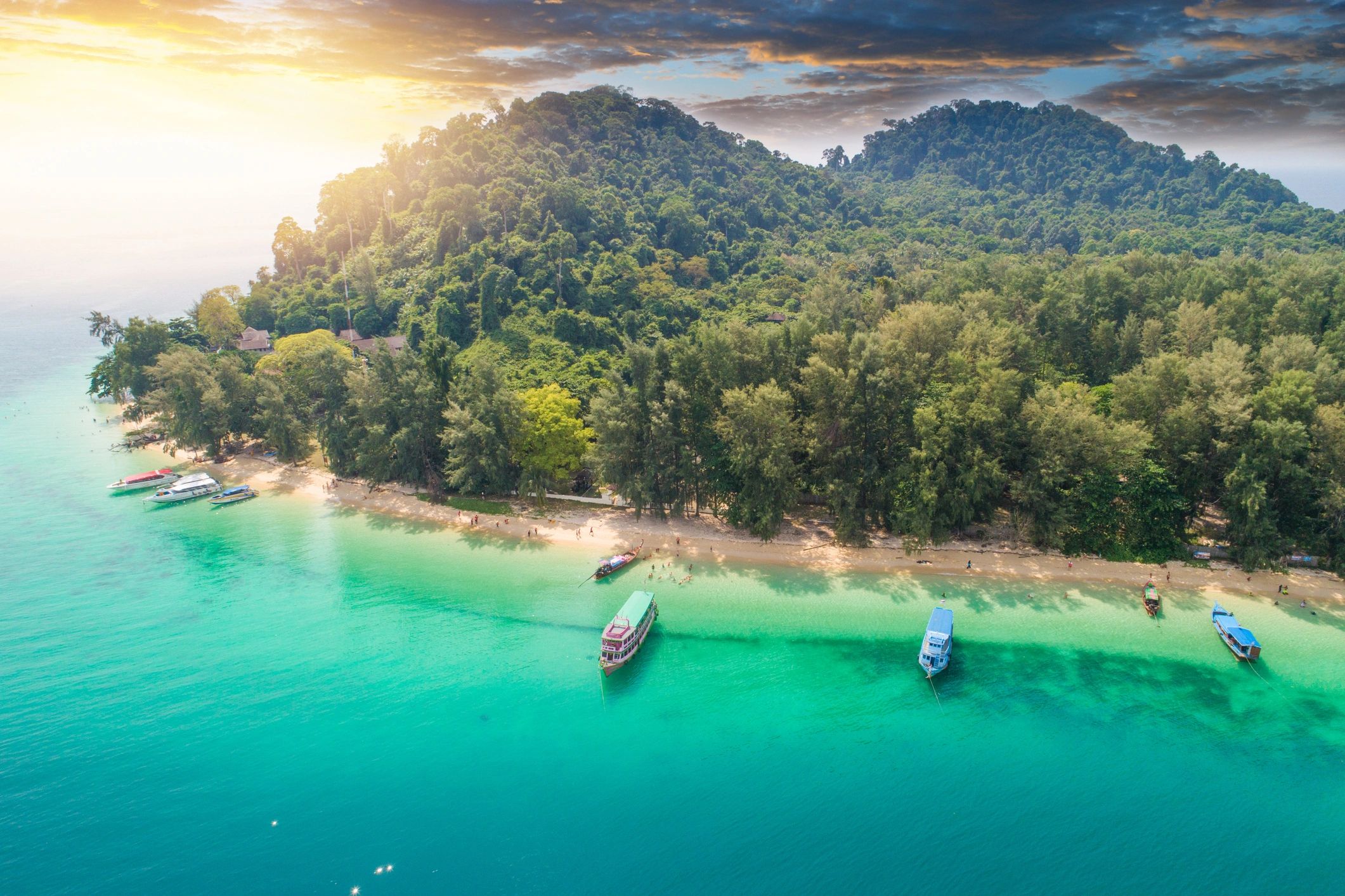 Sunset tropical beach in South Thailand